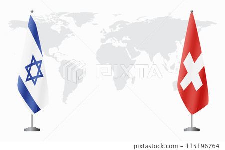 Israel and Switzerland flags for official meeting Israel and Switzerland flags for official meeting 115196764