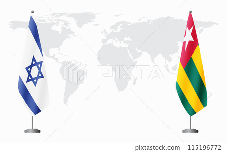 Israel and Togo flags for official meeting Israel and Togo flags for official meeting 115196772