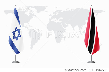 Israel and Trinidad and Tobago flags for official meeting Israel and Trinidad and Tobago flags for official meeting 115196775