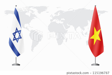 Israel and Vietnam flags for official meeting 115196787