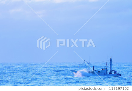 Early morning fishing boat 115197102