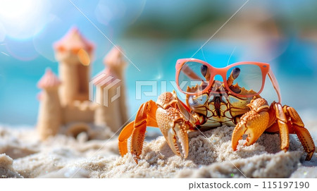 Crab in sunglasses Crab in sunglasses 115197190