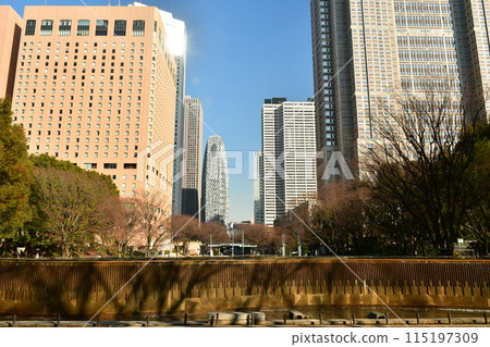 View of Shinjuku West Exit from Shinjuku Central Park 115197309