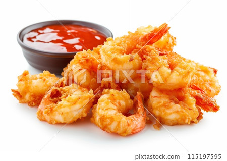 fried shrimp isolated 115197595