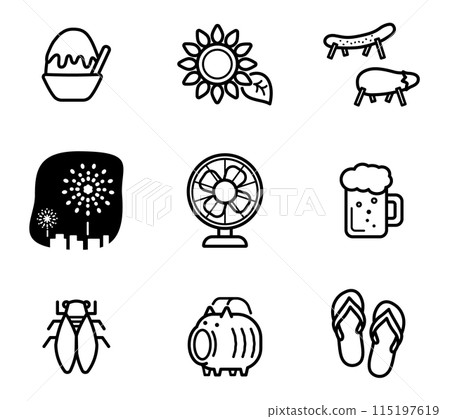 A simple illustration set about summer 115197619