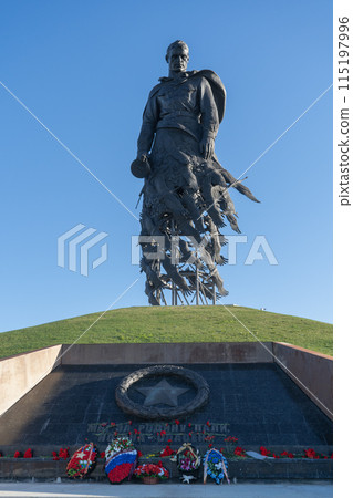Rzhev, Russia - April 29, 2023: Rzhev Memorial to the Soviet Soldier, dedicated to the memory of Soviet soldiers who died in battles near Rzhev in 1942-1943 Rzhev, Russia - April 29, 2023: Rzhev Memorial to the Soviet Soldier, dedicated to the memory of Soviet soldiers who died in battles near Rzhev in 1942-1943 115197996
