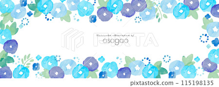 Watercolor painting. Watercolor touch morning glory illustration. Morning glory vector illustration. Japanese style morning glory Japanese pattern background frame frame. Watercolor painting. Watercolor touch morning glory illustration. Morning glory vector illustration. Japanese style morning glory Japanese pattern background frame frame. 115198135