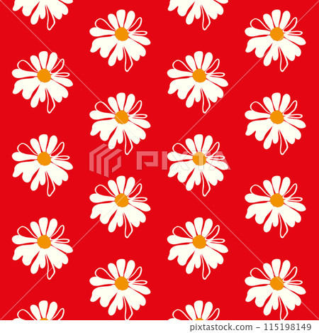 Seamless pattern wild wildflowers daisy dragonfly Garden flower postcard poster banner Spring summer fabric clothing Suitable packaging wallpaper Template textile Vector cover Seamless pattern wild wildflowers daisy dragonfly Garden flower postcard poster banner Spring summer fabric clothing Suitable packaging wallpaper Template textile Vector cover 115198149