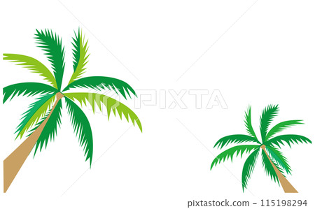 Illustration background material of a beach with palm trees 115198294