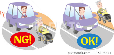 Elderly people <Road rules, senior cars and senior cars (electric carts) on sidewalks> 115198474