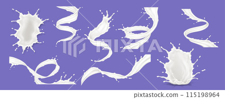 Cosmetic cream swirls realistic vector illustrations 115198964