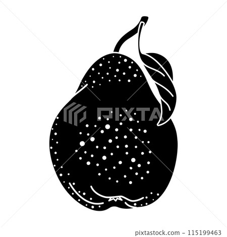 Pear silhouette icon. Minimalistic design. Isolated illustration. 115199463