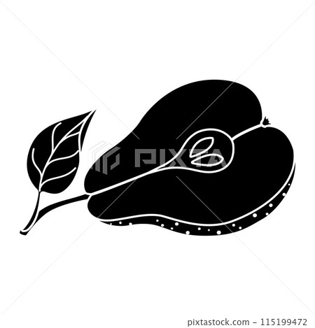 Pear silhouette icon. Minimalistic design. Isolated illustration. Pear silhouette icon. Minimalistic design. Isolated illustration. 115199472
