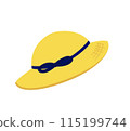 Cool straw hat illustration 115199744