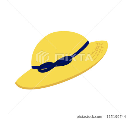 Cool straw hat illustration Cool straw hat illustration 115199744