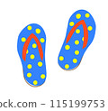 Colorful flip flops illustration 115199753