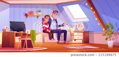 Father support teenage son. 115199875