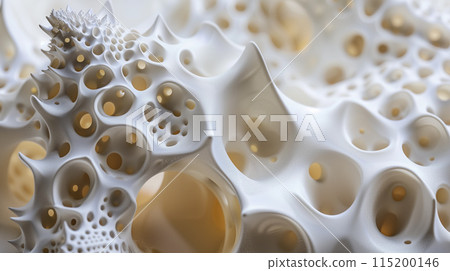 Abstract Porous White Shapes From a 3D Printer 115200146