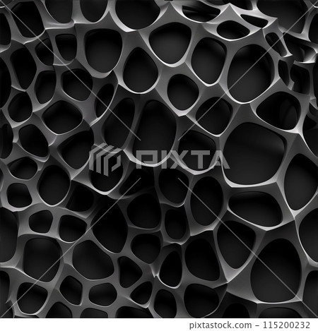 Abstract Porous Black Shapes From a 3D Printer Abstract Porous Black Shapes From a 3D Printer 115200232