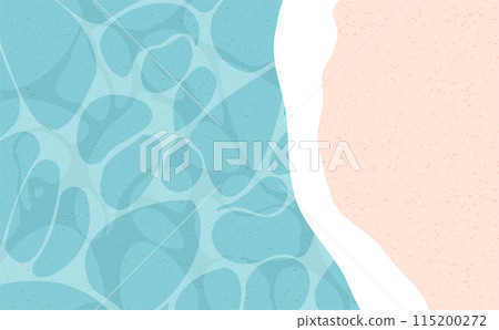 Simple and stylish vector sand and sea summer background beach frame illustration 115200272