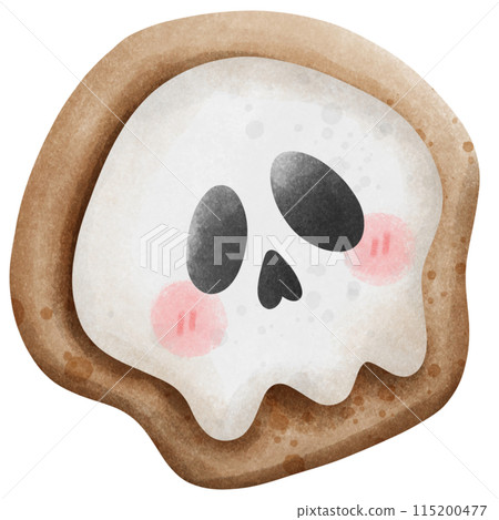 cute skull skeleton cookie, Halloween element decoration. cute skull skeleton cookie, Halloween element decoration. 115200477
