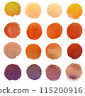 Set of brown watercolor circles isolated on a white background. Watercolour brown, red, yellow, coffee circles Set of brown watercolor circles isolated on a white background. Watercolour brown, red, yellow, coffee circles 115200916