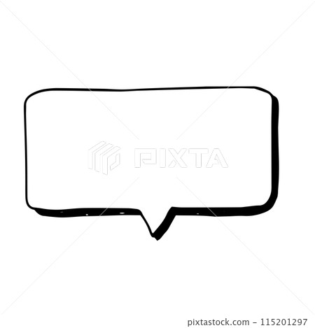 Pen-drawn handwritten style speech bubble 115201297