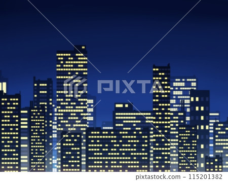 City buildings at night - Stock Illustration [115201382] - PIXTA