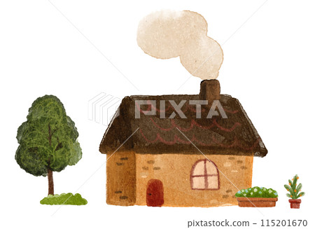 水彩繪本風格的可愛房子插圖 05 115201670