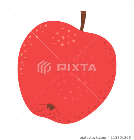 Red juicy ripe apple Hand drawn trendy flat style Red juicy ripe apple Hand drawn trendy flat style 115201866
