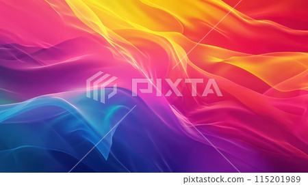 Vivid liquid glossy waves abstract background. Generative AI 115201989