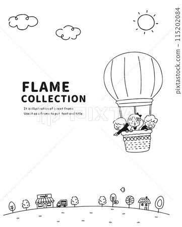 Children flying in the sky with a balloon 115202084