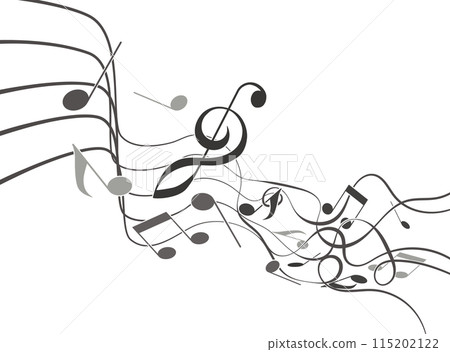 破碎的員工和音符的插圖 115202122