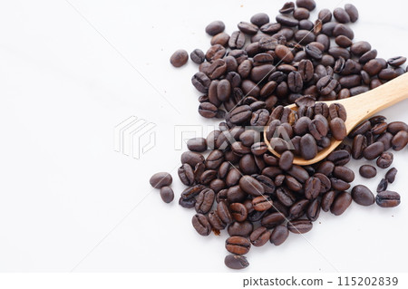 Dark roasted coffee beans 115202839