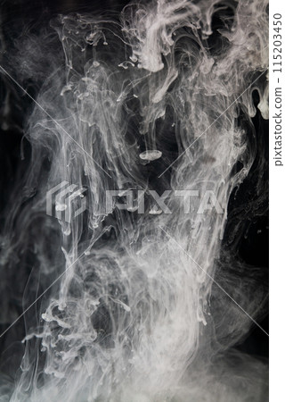 Graceful blend of white ink swirls cascading through black void, creating delicately interwoven patterns. Graceful blend of white ink swirls cascading through black void, creating delicately interwoven patterns. 115203450