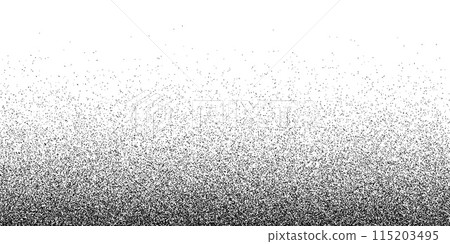 Noise grain background. Vector dotwork pattern. Densely dotted texture with subtle gradient. Black stipple sand grain effect. Abstract grunge monochrome surface, overlay with stochastic stipple spray Noise grain background. Vector dotwork pattern. Densely dotted texture with subtle gradient. Black stipple sand grain effect. Abstract grunge monochrome surface, overlay with stochastic stipple spray 115203495