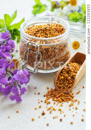 Healthy bee pollen grains 115203855