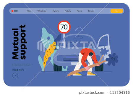 Mutual Support: Clearing an obstacle from the way -modern flat vector concept illustration of a man removing a fallen branch from the road A metaphor of voluntary, collaborative exchanges of services Mutual Support: Clearing an obstacle from the way -modern flat vector concept illustration of a man removing a fallen branch from the road A metaphor of voluntary, collaborative exchanges of services 115204516