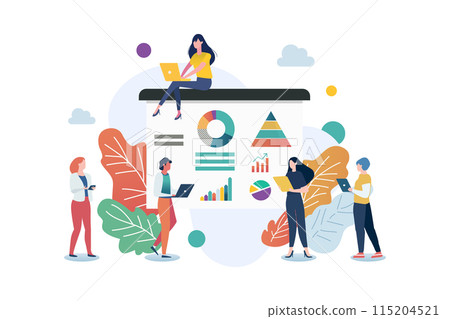 Business people meeting with chart on slide presentation 115204521