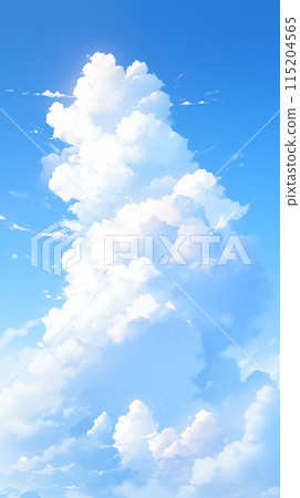 手绘卡通唯美的蓝天白云插画背景 手绘卡通唯美的蓝天白云插画背景 115204565