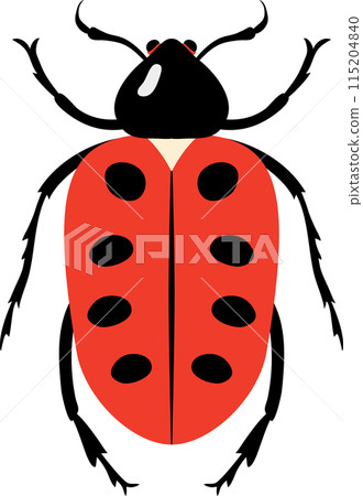 A bug with colorful color and beautiful pattern on its back wing. flat cartoon style. A bug with colorful color and beautiful pattern on its back wing. flat cartoon style. 115204840