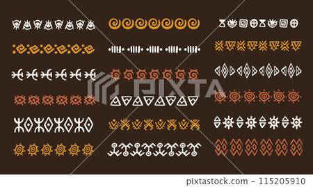 Abstract African tribal borders geometric strokes 115205910