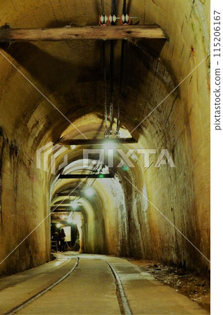 Trolley train tracks and cave (Sado Gold Mine) 115206167