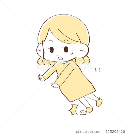 Pregnant woman about to fall 115206420