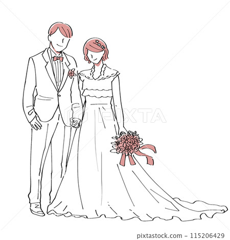 Simple transparent wedding illustration 115206429