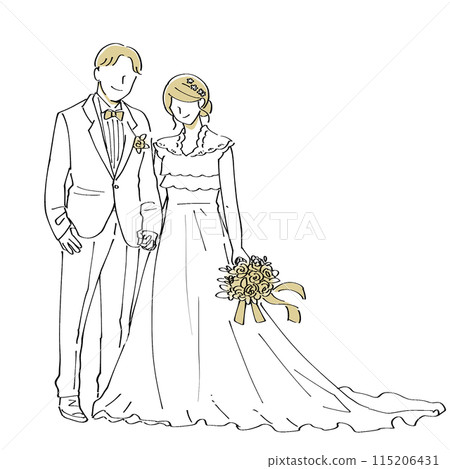 婚禮簡單透明插畫 115206431