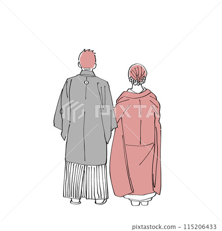 婚禮和服簡單透明插畫 婚禮和服簡單透明插畫 115206433