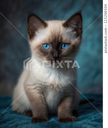 A cute kitten with blue eyes 115206504