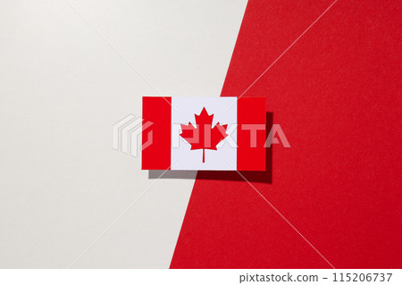 The flag of Canada on a white-red background The flag of Canada on a white-red background 115206737