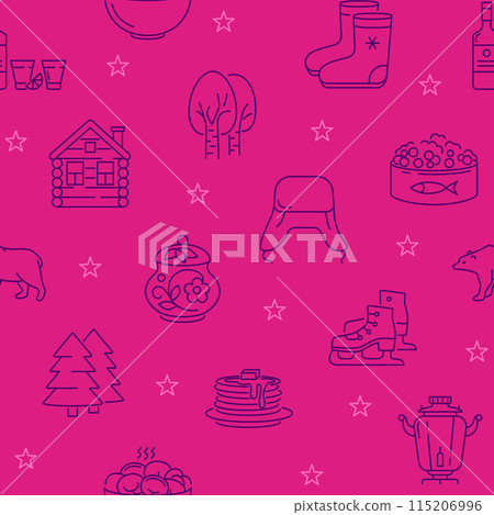 Seamless pattern with Russia national symbols 115206996